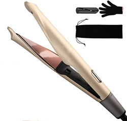 Plancha para el pelo rizado, diseño 2 en 1, simple e intuitivo, efecto rizado, ondas suaves o cabello liso, cerámica, 160 – 230 grados, dorado champán características