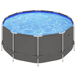 Festnjght Piscina Redonda Desmontable 367x122 cm, Estructura de Acero Piscina Estructura Metálica, Piscina Infantil en oferta