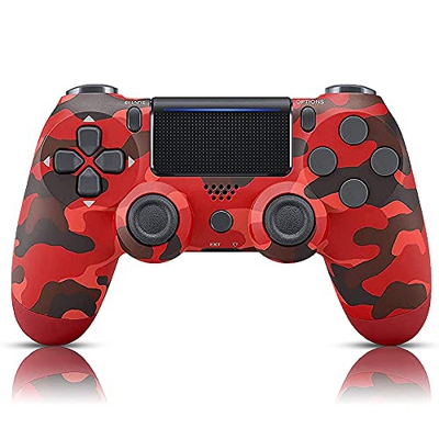 Mando Inalámbrico Para Ps4,inalámbrico Gamepad Controlador De Doble Vibración De Alto Compatible Con Playstation 4/ps4 Slim/ps4 Pro (rojo Camuflaje)