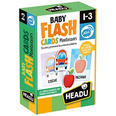Naipes Heraclio Fournier- Montessori Baby flashcards. Escuchar y pronunciartus primeras Palabras Juego Infantil Educativo, Color verde, única (1043736