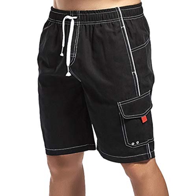 Lachi Bañador Hombre Pantalon Corto de Playa Deporte Natacion Training Gym Deportivo Secado Rápido con Forro de Mallas,Negro 2,M