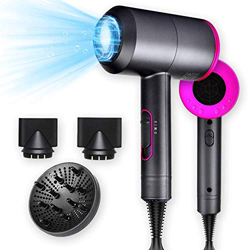 Secador de pelo 2000W,2 Velocidades-3 Temperaturas Secador Iónico, que incluyen 2 boquillas y 1 difusor, botón de aire frío en oferta