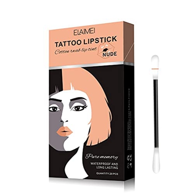 Cricia Lápiz Labial de Tatuaje desechable, hisopo de algodón, Tinte de Labios, Esmalte de Labios, lápiz Labial de Tatuaje Antiadherente, lápiz Labial 