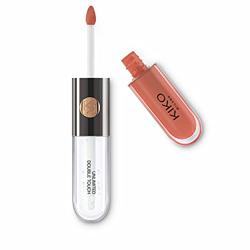 Kiko Milano Unlimited Double Touch 129 Barra de Labios Líquida en 2 Pasos, Acabado Luminoso, Hasta 12 Horas de Duración, Base de Color NoTransfer, Bur características