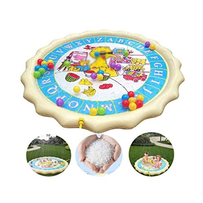 GAOTTINGSD Piscinas Hinchable Summer Splash niños al Aire Libre Alfombra de Juego PE Automotive Splash Juguete del cojín Redondo Jardín Actividades Fa