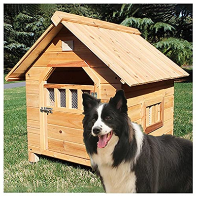 TYX Casetas para Perros Fácil Limpieza, Casetas Perros Exteriores Casa para Perros Madera Grandes Perreras Perros, para Jardín Gatos Mascotas,92×99×95