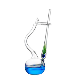 Molshine-Soporte Para Lavado de Bolígrafo de Vidrio Hecho a Mano Multiusos,Tintero,Soporte Para Pluma Estilográfica con Firma de Goteo (Patrón de flor en oferta