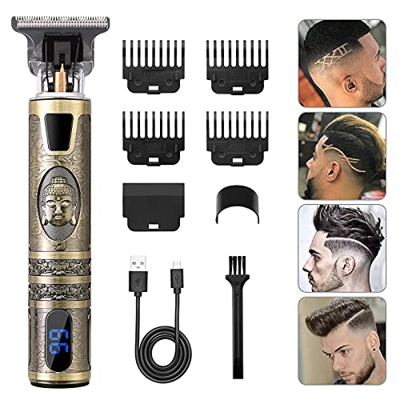 Guijiyi Cortapelos Hombre,Maquina Cortapelo Profesional de Pelo y Barba con 4 Peines Guía,Hair Trimmer Cortapelo con Pantalla de Visualización Digital