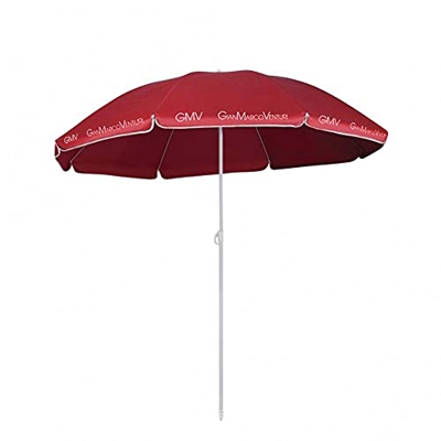 Mediawave Store - Sombrilla de playa Gian Marco Venturi redonda con palo en espiral de metal, sombrilla de playa lisa para exterior, balcón con funda,