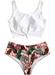 Yutdeng Conjuntos de Bikinis 2 Piezas Cintura Alta Trajes de Baño Push up Bikini Retro Tops y Brasileño Sexy Tanga Verano Color Liso Clásico diseño de en oferta
