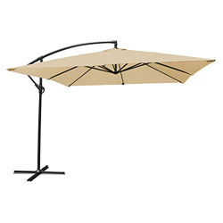 Sombrilla excéntrica MOLOKAI cuadrada 2,7x2,7m color beige en oferta