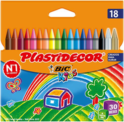 BIC Kids Ceras de Colores para Niños a Partir de 30 Meses, Plastidecor, Colores Surtidos, Material Escolar, 18 Ceras precio