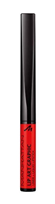 Manhattan Lip Art Graphic 2 en 1 Lip Liner & Liquid Lipstick Lip Liner & Liquid Lip Stick Limited Edition Fb. 002 Go Hard (rojo), 1,8 ml