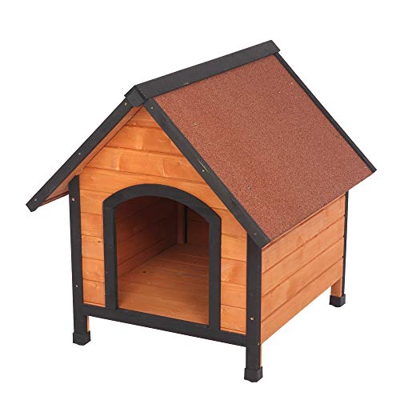 Bonnlo Caja de madera para perros y gatos, caseta de perrera, resistente a la intemperie, refugio para perro, cachorro, jardín, jaula para interior y 