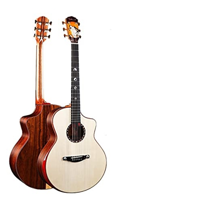 YYYSHOPP Guitarra Hecho a Mano, Guitarra acústica de Madera Maciza de 41 Pulgadas. All Xylophone Guitarra acústica de Madera marrón de Alto Brillo con