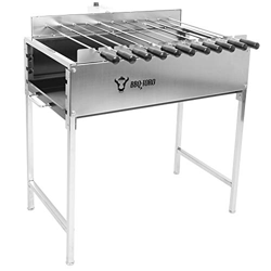 BBQ-TORO Barbacoa de Carbón con Motor I Acero Inoxidable I 79 x 68 x 81 cm I 11 Pinchos Giratorios I con Enchufe y Cable USB características