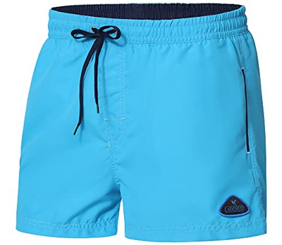Ladeheid Trajes de Baño de Hombre Pantalones Cortos de Playa LAZA1001 (Azure Azul Marina Azul, 4XL)