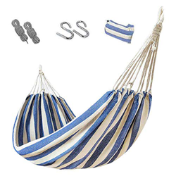 ZIYUMI Camping Hammock, Portable Tree Hammock Durable Single Double Person Hammock 551 lbs Striped Hanging Chair for Outdoor Travel Hiking Backpacking en oferta