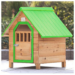 TYX Caseta para Perros Caseta Madera Prueba Agua, Caseta Perro Exterior Casa para Perros Casa para Gatos Verde, Cachorro Gato Mascota Cabaña Troncos,9 características