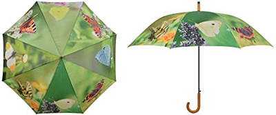 MAISONICA Paraguas mariposas – poliéster, metal, madera, jardín exterior – 95 cm