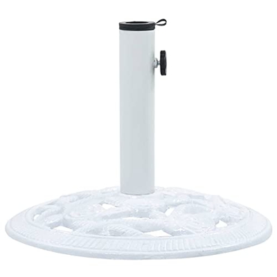 Keyur Base para sombrilla de jardín, Soporte para sombrilla para Exterior Soporte para sombrilla Base para sombrilla Blanco 9 kg 40 cm Hierro Fundido