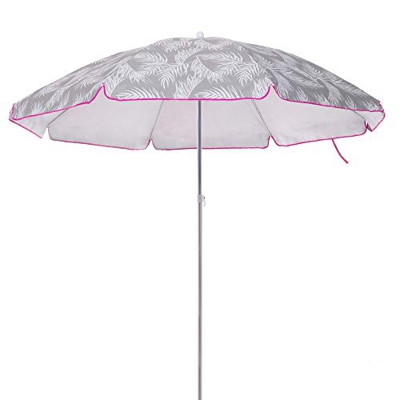 LOLAhome Sombrilla Playa con protección Solar de Palmeras Gris de Aluminio de Ø 220 cm