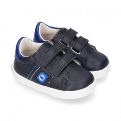 Deportiva Niño Okaa Flex Sin Cordones En Color Azul Marino. 21 Azul Marino en oferta