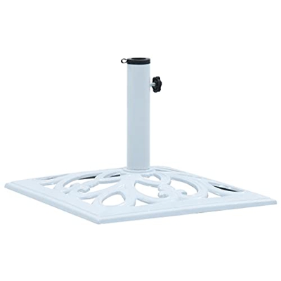 Keyur Base para sombrilla de jardín, Soporte para sombrilla para Exterior Soporte para sombrilla Base para sombrilla Blanco 12 kg 49 cm Hierro Fundido