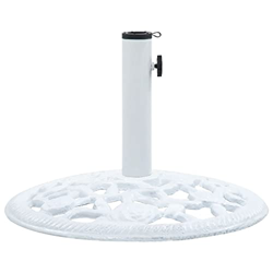 Keyur Base para sombrilla de jardín, Soporte para sombrilla para Exterior Soporte para sombrilla Base para sombrilla Blanco 12 kg 48 cm Hierro Fundido en oferta
