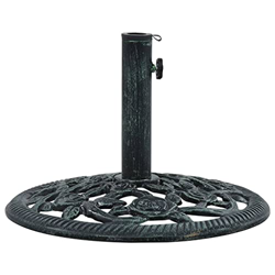 Keyur Base de sombrilla de jardín, Soporte de sombrilla para Exterior Soporte de sombrilla Base de sombrilla Verde 9 kg 40 cm Hierro Fundido características
