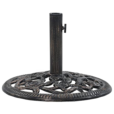 Keyur Base para sombrilla de jardín, Soporte para sombrilla para Exterior Soporte para sombrilla Base para sombrilla Bronce 12 kg 48 cm Hierro Fundido