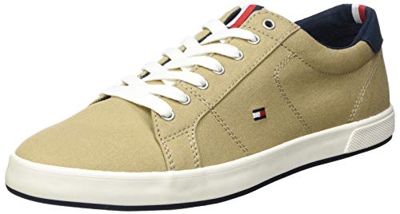Tommy Hilfiger Long Lace Sneaker, Zapatillas ICONICAS LARGAS Hombre, marrón Claro, 44