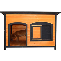 XYF Jaula para Perros A Prueba De Lluvia Al Aire Libre Perrera Perro Grande Casa De Mascotas Perrera Universal De Cuatro Estaciones De Madera Maciza c en oferta