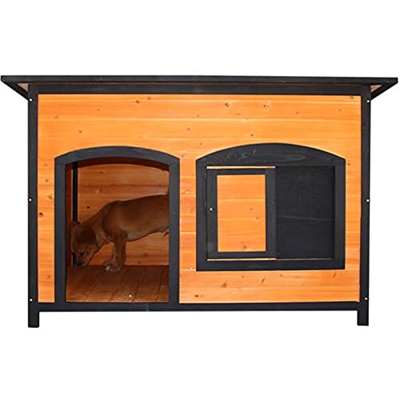 XYF Jaula para Perros A Prueba De Lluvia Al Aire Libre Perrera Perro Grande Casa De Mascotas Perrera Universal De Cuatro Estaciones De Madera Maciza c