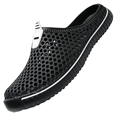 SAGUARO Unisex Zapatillas de Playa Ahueca hacia Fuera Las Jardín Sandalias Clogs Zapatos de Interior Exterior del Deslizador,Etiqueta 43=42 EU Negro