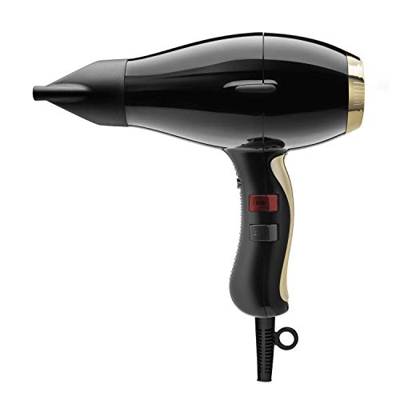Elchim 3900 Healthy Ionic Black & Gold | Secador de pelo profesional, silencioso, ligero y fácil de usar para un cabello sano, suave y brillante | 30%