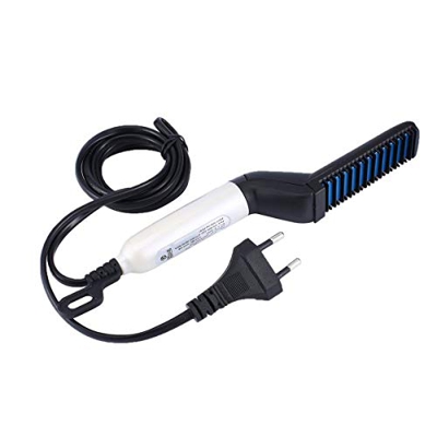 healthwen Calentamiento rápido Plancha de Barba de Larga duración Peine de Pelo Multifuncional Rizador Rizador Mostrar Gorra Hombres Peine Negro EU