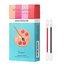 Lipstick Pack Set, Long Lasting Waterproof Disposable Portable Lipstick, Non-Stick Tattoo Lipstick,Red Moisturizing Lip Balm Lip Stick for Women, rosa características