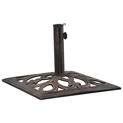 Keyur Base para sombrilla de jardín, Soporte para sombrilla para Exterior Soporte para sombrilla Base para sombrilla Bronce 12 kg 49 cm Hierro Fundido
