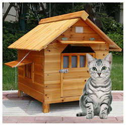 TYX Casetas para Perros Exteriores Madera Impermeable, Caseta para Perro Caseta Exterior Casa para Gatos, para Animales Pequeños Medianos Y Grandes,45 precio