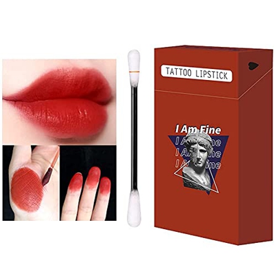 XNDD Lápiz labial de algodón mate para mujer, de larga duración, lápiz labial líquido, de larga duración, resistente al agua, fácil de llevar (I Am Fi