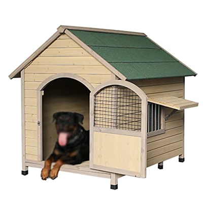 TYX Caseta Madera Resistente Al Agua Perros, Casetas para Perros Caseta Exterior Casa Perros, para Perro Gato Pequeño Mediano Grande Animales,26.77×27