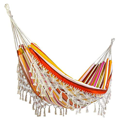 Hamaca 200x150 cm Hamaca portátil para exteriores Jardín Deportes Hogar Camping Columpio Silla Cama Hamaca Encendedor y portátil (Color: Rayas amarill en oferta