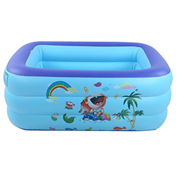 SALUTUY Piscina Plegable, fácil de Instalar 125x95x48cm Piscina Inflable portátil de 3 círculos Conveniente para inflar para niños Niño para el Patio  precio