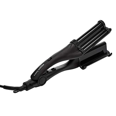 Amazon Basics - Plancha de pelo Deep Waver con PTC con varias configuraciones de calor, color negro
