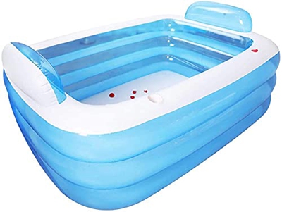 XINYUDAGE Piscina Inflable Portátil Bañera Plegable 3 Capas engrosadas PVC Al Aire Libre Pool Double Pool Pool para Niños Adulto-180 * 140 * 60 cm Ite