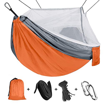 Viaje y Camping Hamaca, Mosquitero Hamaca Ultra Ligera para Viaje y Camping Nylon Portátil Paracaídas Secado Rápido para Excursión Jardín 110"(L) x 59