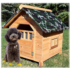 TYX Casetas para Perros para Cabaña De Troncos para Mascotas Al Aire Libre, Caseta para Perros De Madera Resistente A La Intemperie,66×69×68cm en oferta
