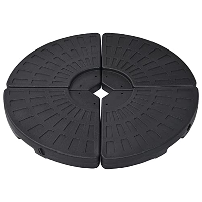 Keyur Base de sombrilla de jardín, Soporte de sombrilla al Aire Libre Soporte de sombrilla Base de sombrilla en Forma de Abanico 4 Piezas Negro