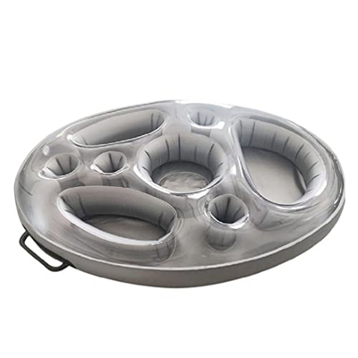 Portavasos hinchable flotante con 8 agujeros, gran capacidad y material transparente, accesorios para piscinas y jacuzzis, soporte para bebidas inflab